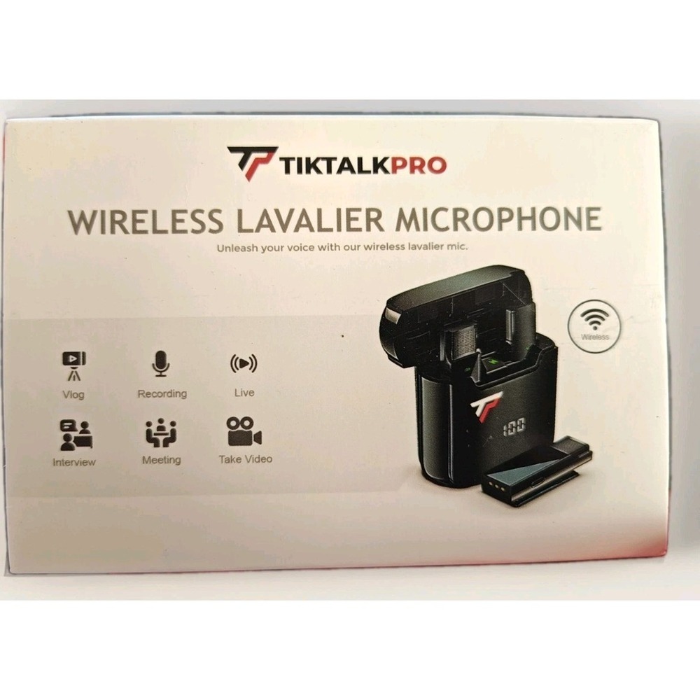 TikTalkPro Wireless Lavalier Microphone for‎ iPhone - Single 2.4 Ghz Mic, Audio